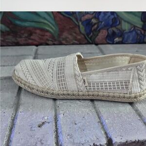 TOMS Beige Woven Espadrille Shoes